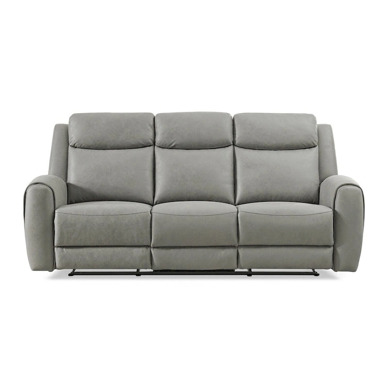 Roundhill Furniture Wesley Transitional Manual Reclining Sofa, Gray