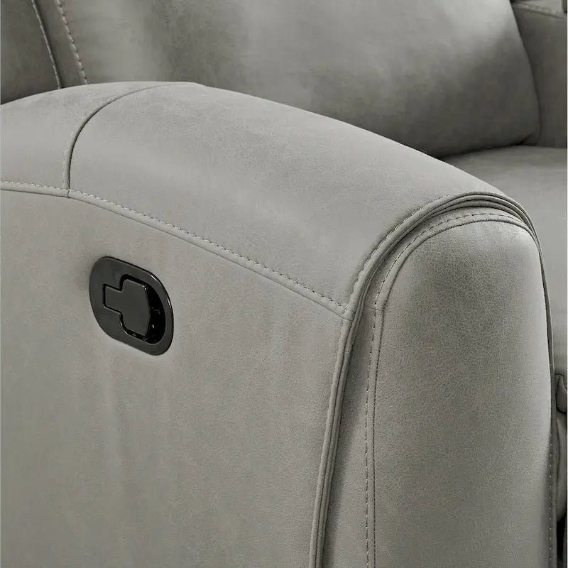 Roundhill Furniture Wesley Transitional Manual Reclining Sofa, Gray