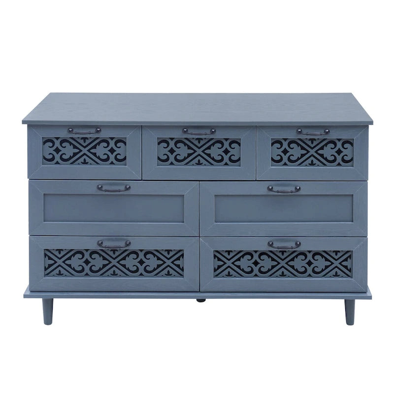 7 Drawer Cabinet,With Black Metal Handle
