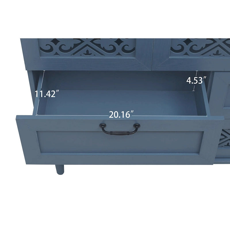 7 Drawer Cabinet,With Black Metal Handle