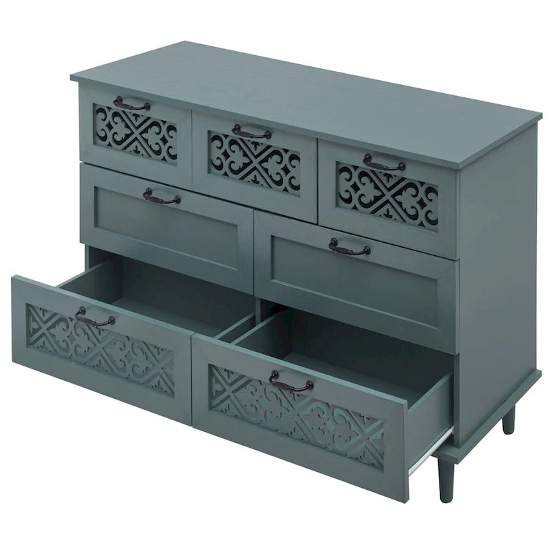 7 Drawer Cabinet,With Black Metal Handle
