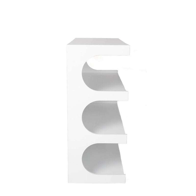 Multifunctional 4-Tier White Book Shelf & Coffee Table,Creative Furniture Floor Bookshelf,Minimalist Organizer Storage Shelves