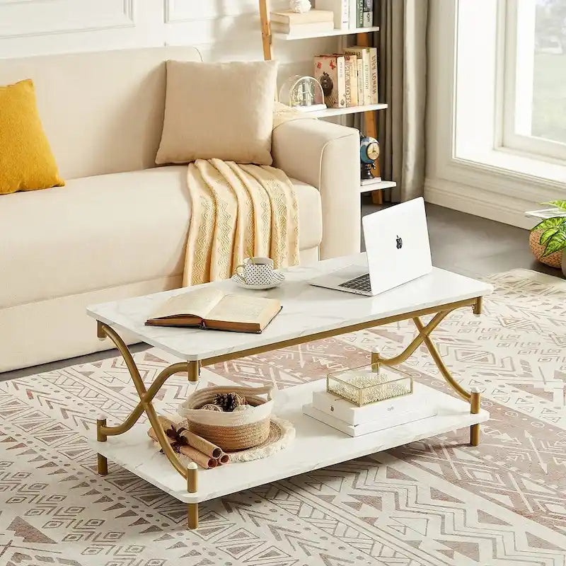 Modern 3-piece Coffee Table, Sofa Table & 1-drawer Nightstand Set of 2(Brown/Black/White)