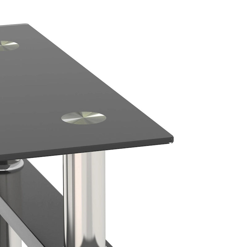 Set Of 2, Modern Tempered Glass Tea Table Coffee Table End Table