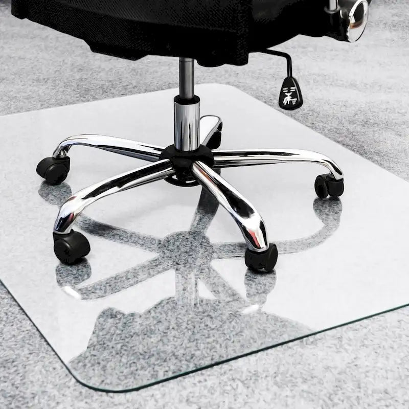 Glaciermat Heavy Duty Glass Chair Mat for Hard Floors & Carpets - 48 x 60
