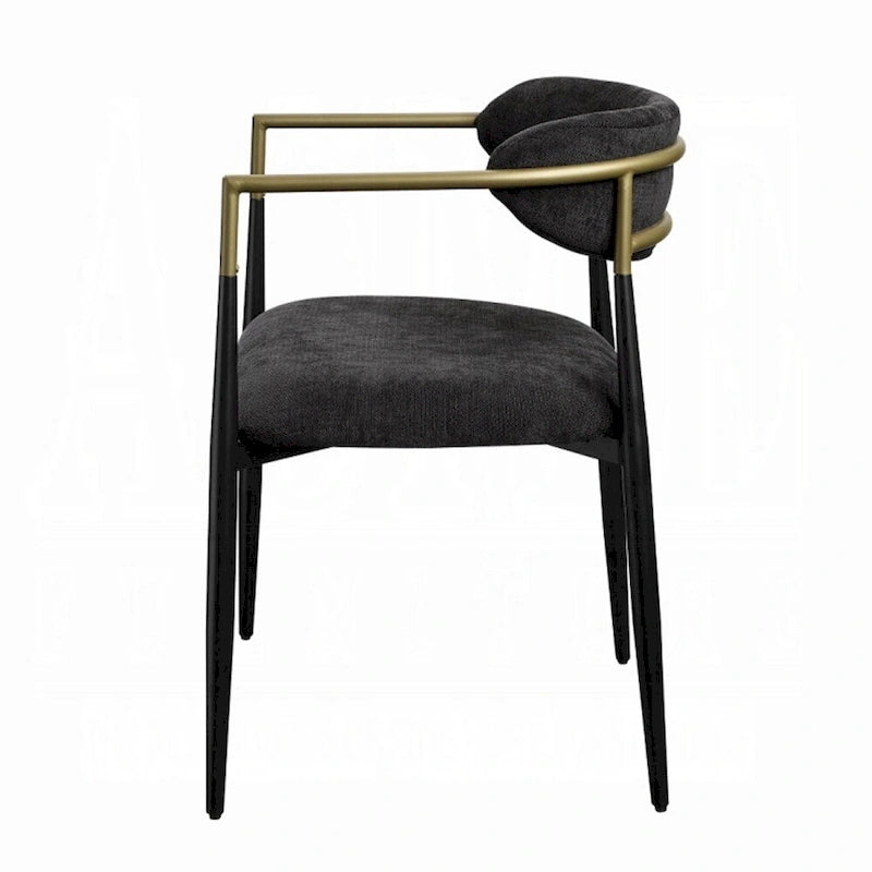 ACME Jaramillo SIDE CHAIR (SET-2) Black Fabric & Black Finish