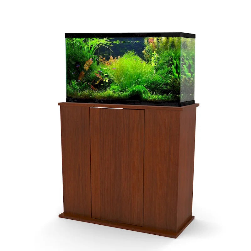 Aquatic Fundamentals 29/37 Gallon Serene Cherry Aquarium Stand with Storage
