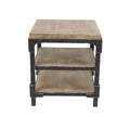 Wood 2 Shelves Side End Accent Table - Brown - Roche River Decor