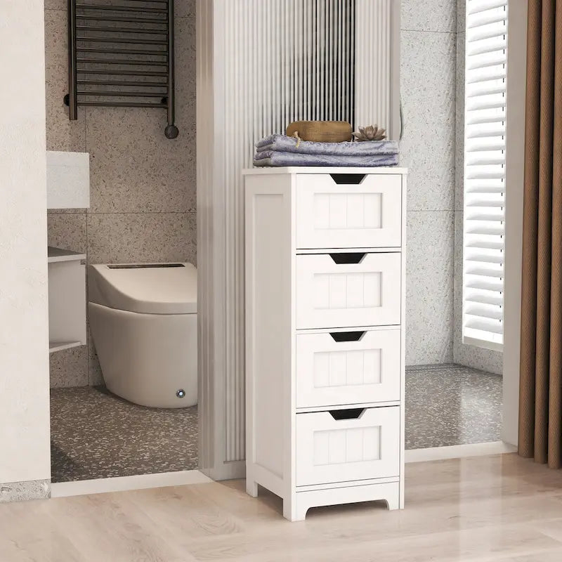 Freestanding storage cabinet with 4 drawers