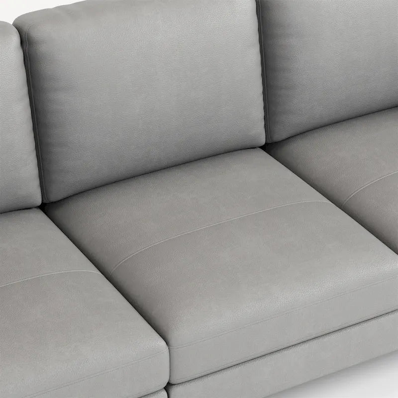 Modern Faux Leather Sectional Sofa with USB Port