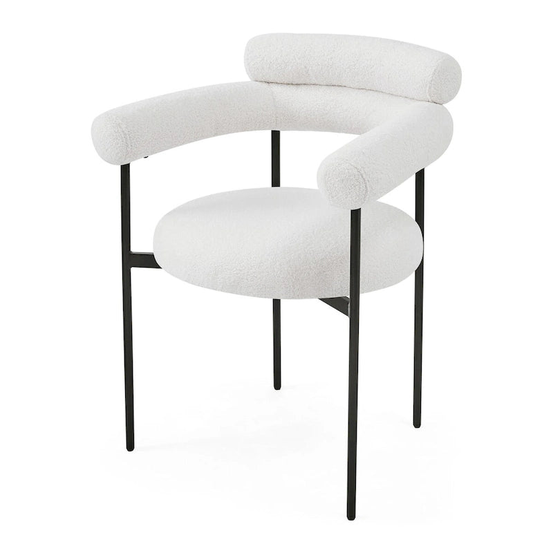 Upholstered Armchair Dining Chairs With Metal Legs for Home, Kitchen, Living Room(Set of 2)