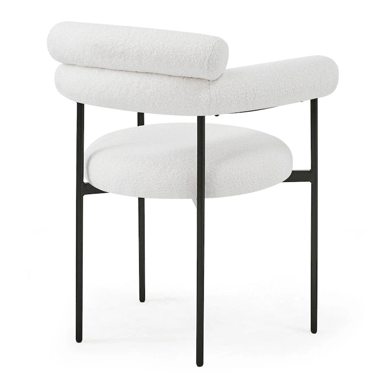 Upholstered Armchair Dining Chairs With Metal Legs for Home, Kitchen, Living Room(Set of 2)