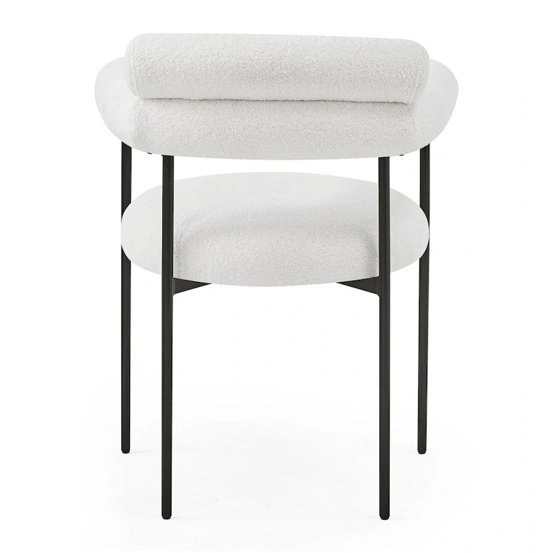Upholstered Armchair Dining Chairs With Metal Legs for Home, Kitchen, Living Room(Set of 2)
