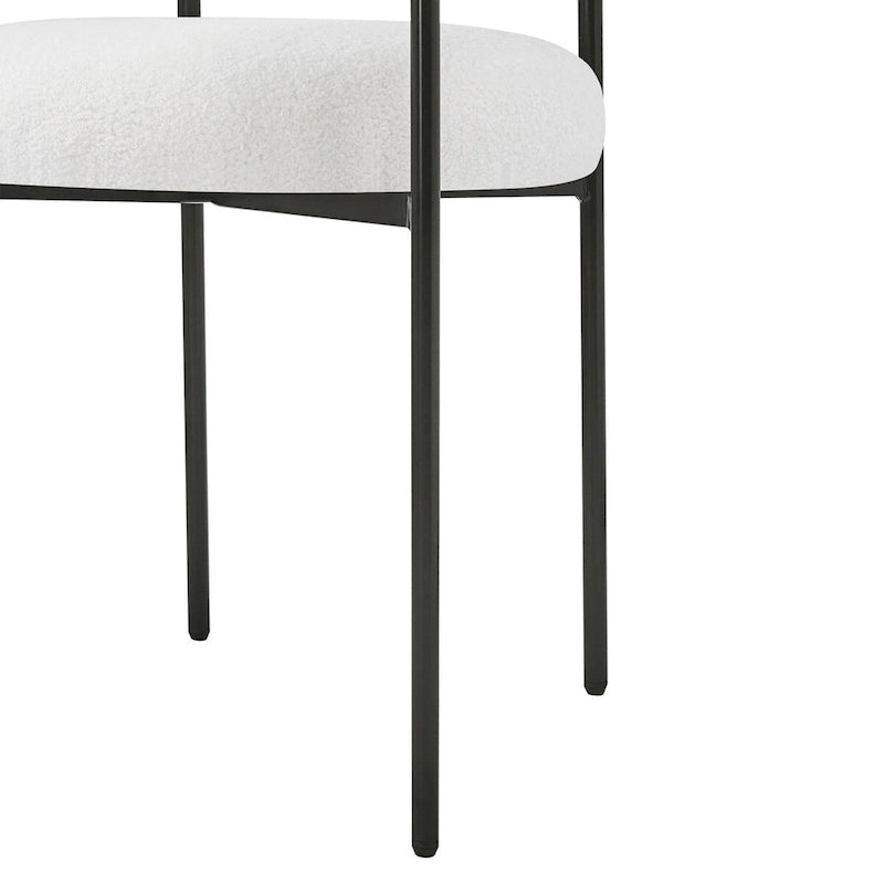 Upholstered Armchair Dining Chairs With Metal Legs for Home, Kitchen, Living Room(Set of 2)