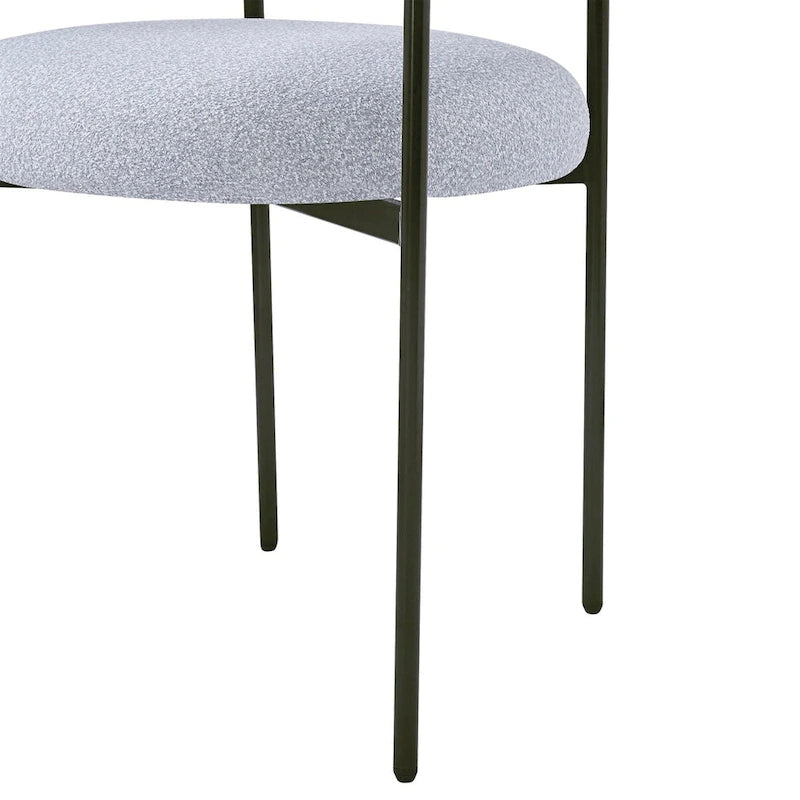 Upholstered Armchair Dining Chairs With Metal Legs for Home, Kitchen, Living Room(Set of 2)